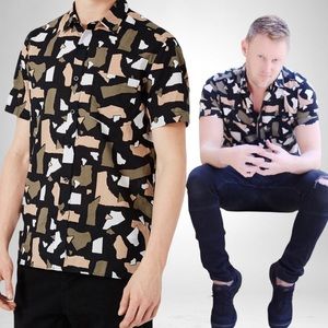 💕TopMan Torn Paper Print Shirt